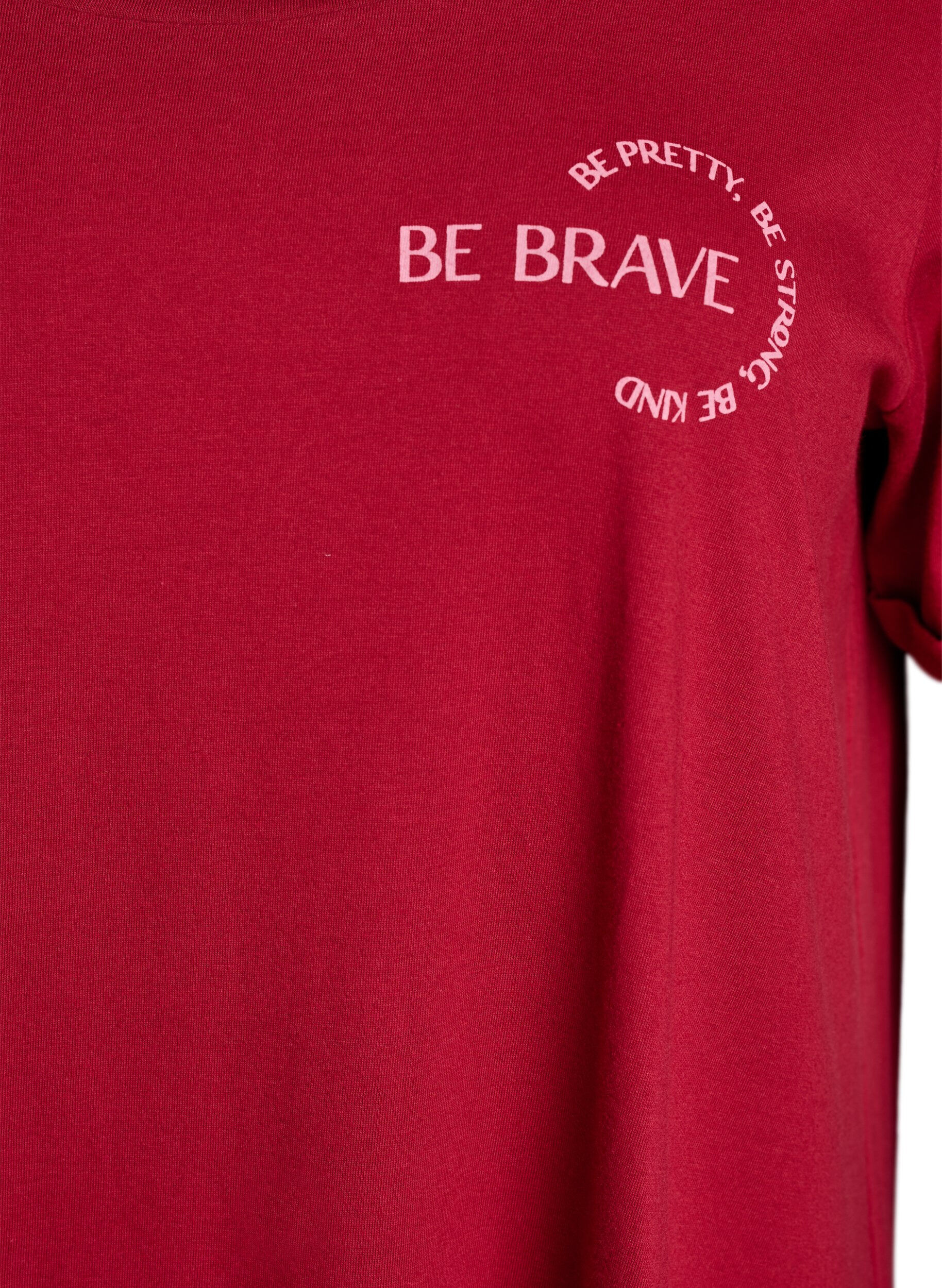 Zizzi Koszula nocna z kr&oacute;tkim rekawem, wykonana z bawelny organicznej, Czerwony, Packshot image number 2