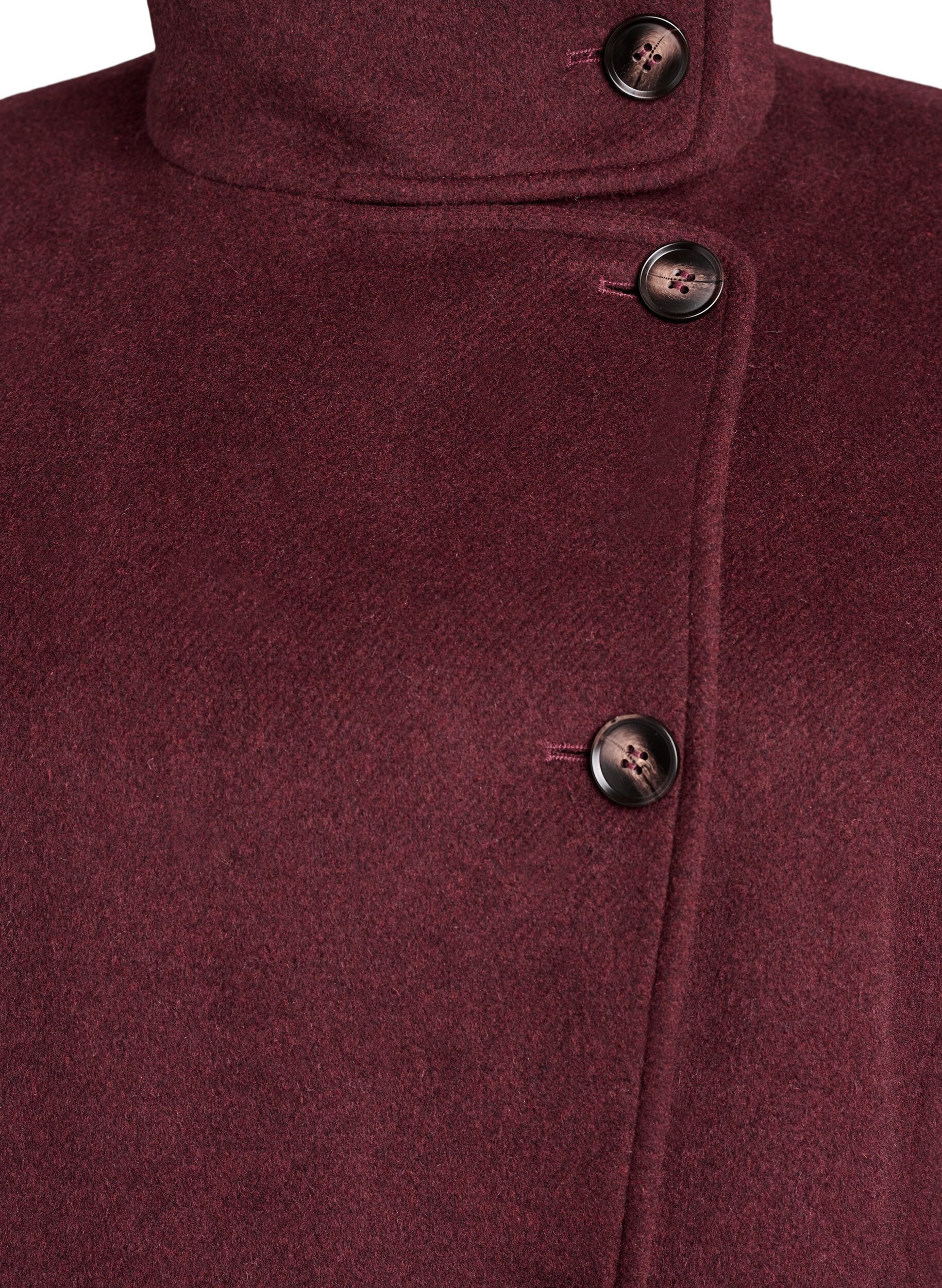 Zizzi Plaszcz z welna i stojacym kolnierzem, Czerwony, Packshot image number 2