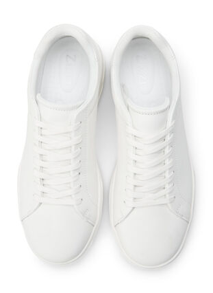 Skórzane buty sportowe o szerokim kroju, White, Packshot image number 1