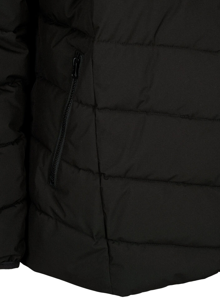 Kr&oacute;tka kurtka puchowa z kapturem, Czarne, Packshot image number 3