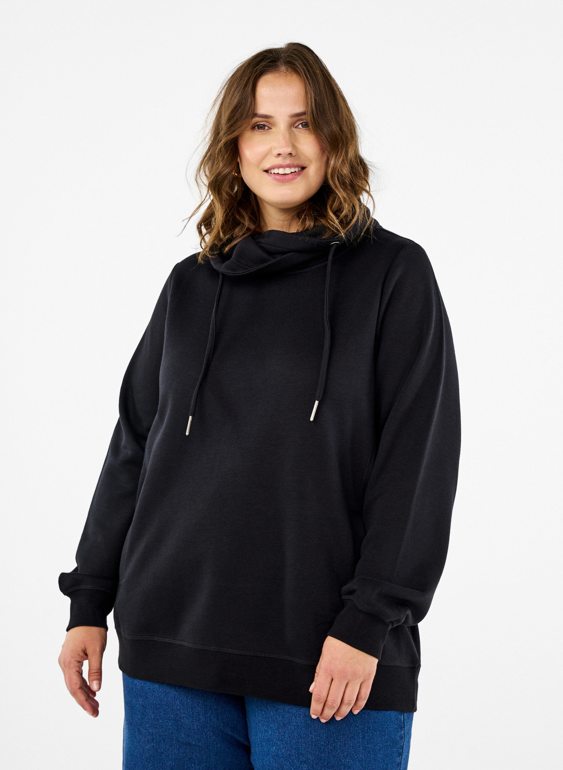 Zizzi FLASH &ndash; Bluza z wysokim kolnierzem, Black, Model image number 0