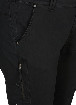 Waskie jeansy capri z kieszeniami, Black, Packshot image number 2