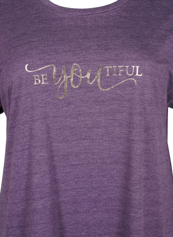 Koszula nocna z kr&oacute;tkim rekawem i nadrukiem tekstowym, , Packshot image number 2