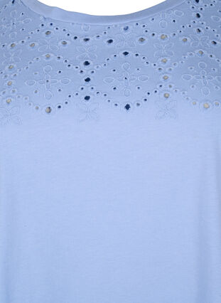 T-shirt z organicznej bawelny z haftem angielskim, Serenity, Packshot image number 2