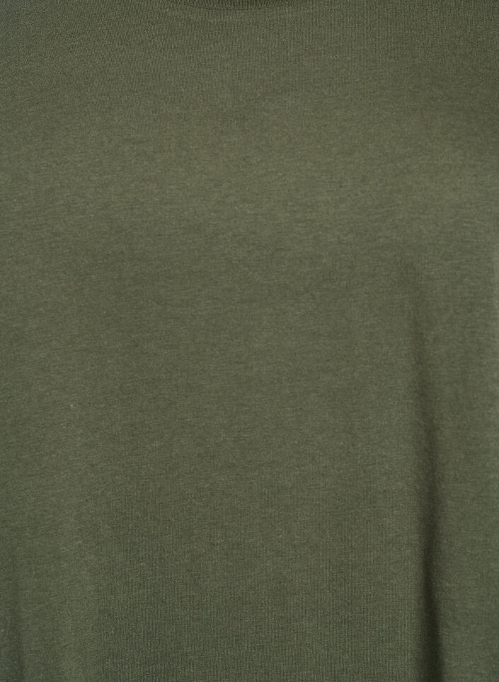 T-shirt z kr&oacute;tkim rekawem w mieszance bawelny, Zielony, Packshot image number 2