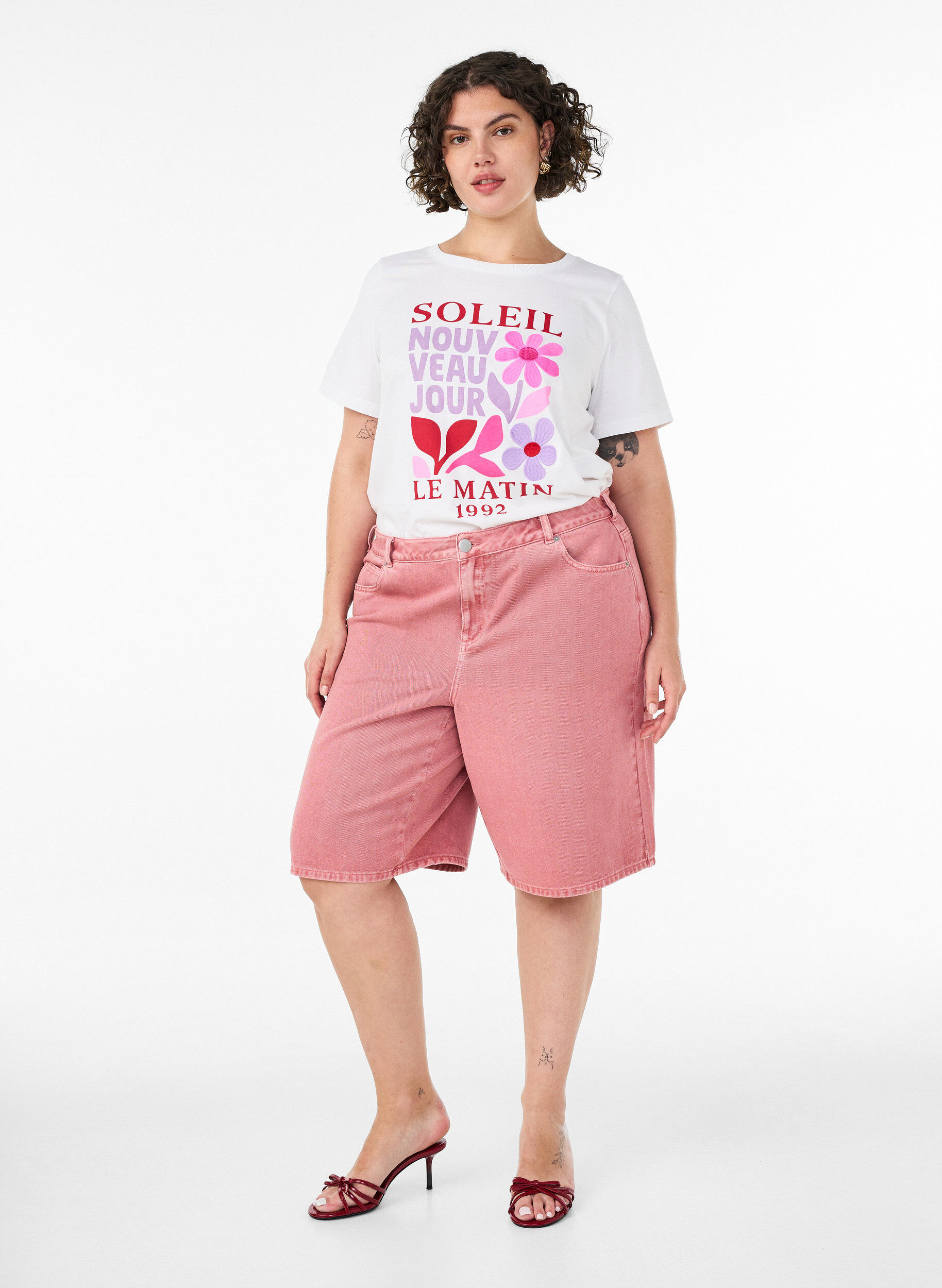 ZizziBawelniana koszulka z nadrukiem, Biały, Model image number 1