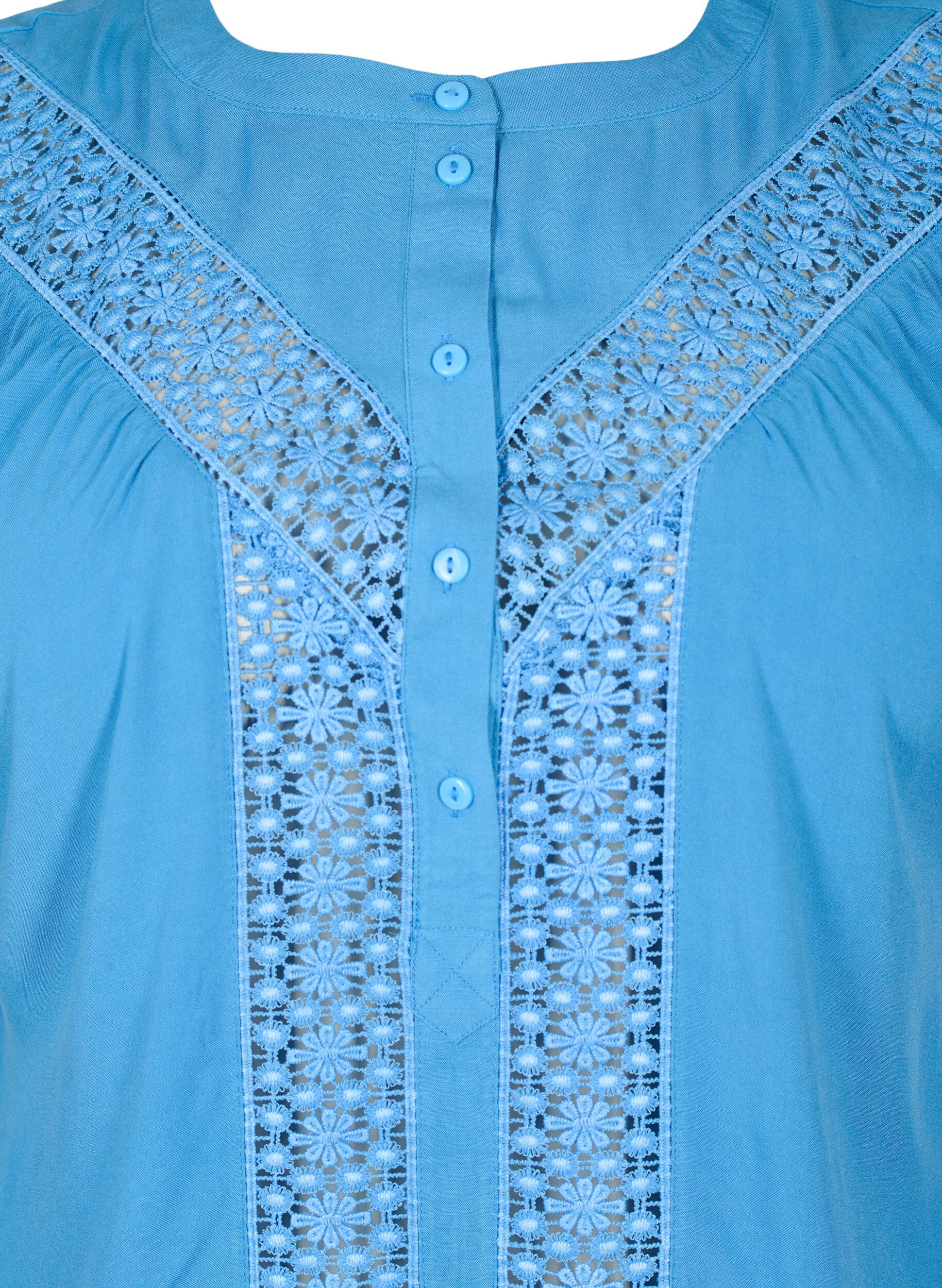 Zizzi Bluzka z wiskozy z koronkowym wykonczeniem, Marina, Packshot image number 2