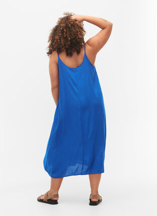 Sukienka midi bez rekawów z wiskozy, Princess Blue, Model image number 1