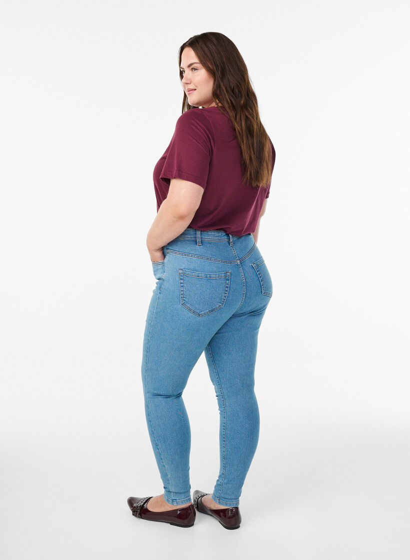 Jeansy o bardzo waskim kroju, Niebieskie, Model image number 1