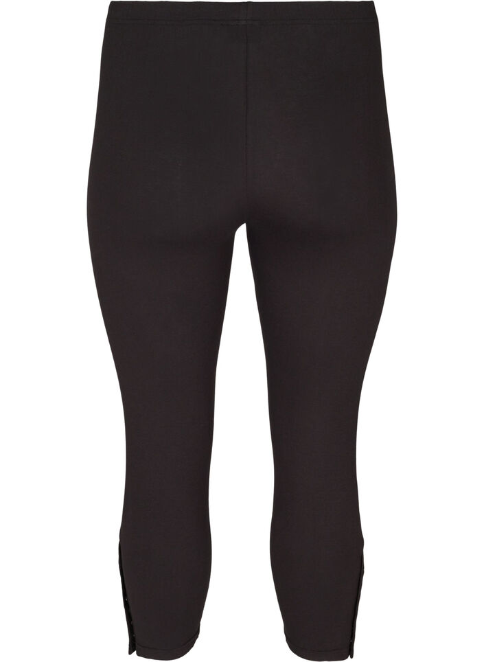3/4-length legginsy z guzikami, Black, Packshot image number 1