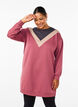Dluga bluza dresowa w kolorowe bloki, Rose B. Color Block, Model image number 0