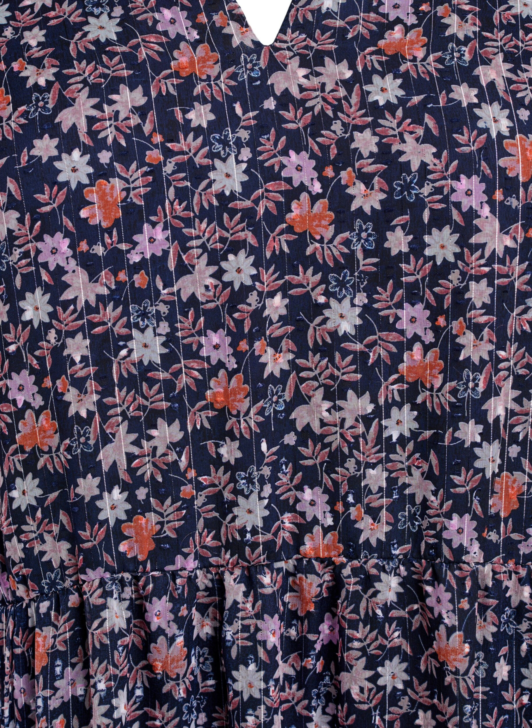 Zizzi Tunika z kwiatowym nadrukiem i brokatowymi nicmi, Niebieskie, Packshot image number 2