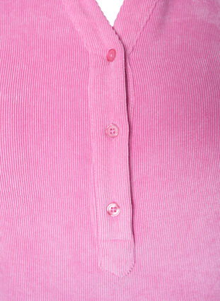 Aksamitna sukienka z 3/4-length rekawami i guzikami, Begonia Pink, Packshot image number 2