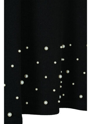 Bluzka z perelkami i rekawem 3/4, Black, Packshot image number 2