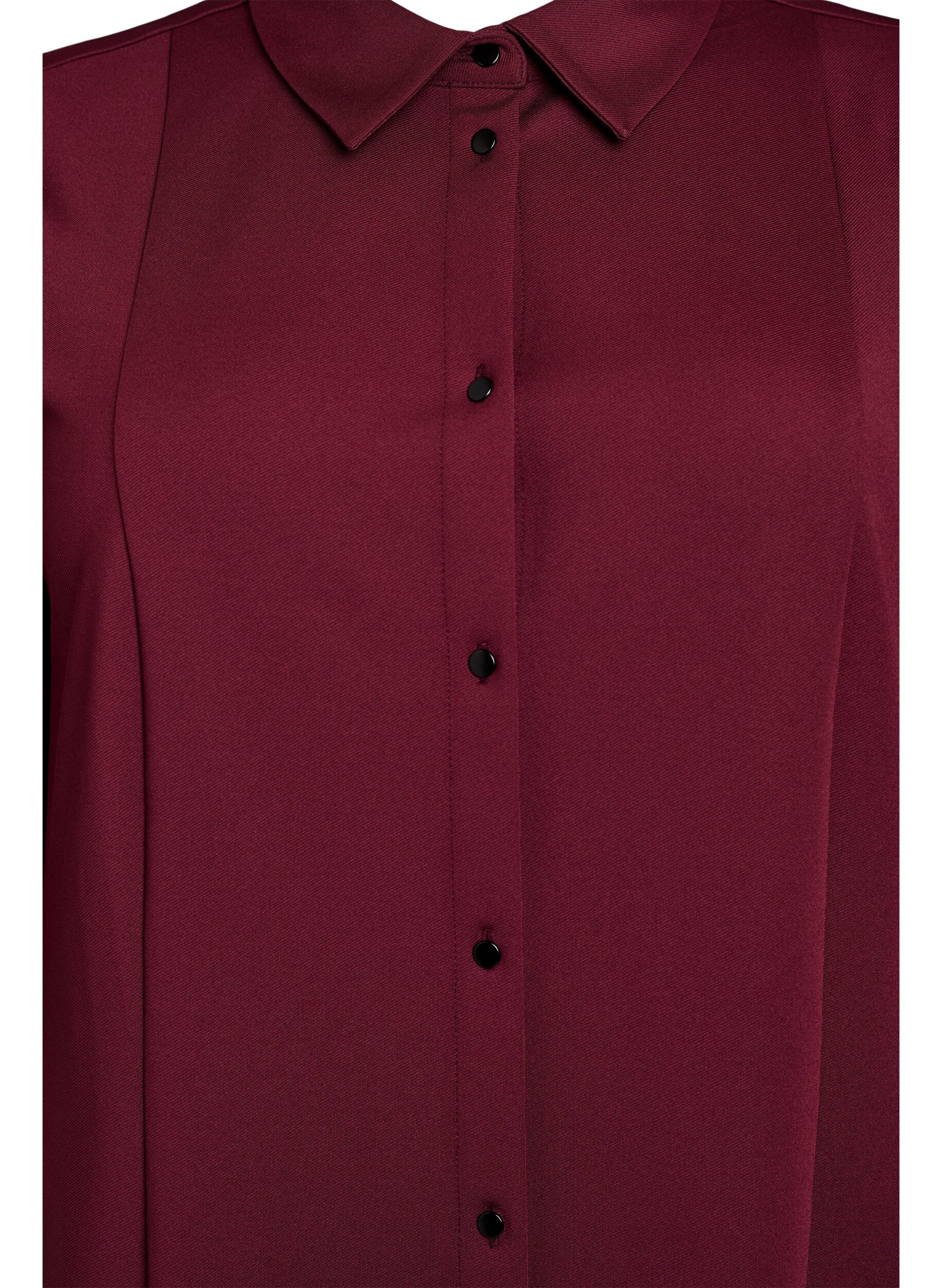 Zizzi Kr&oacute;tka sukienka koszulowa z rekawami 3/4, Czerwony, Packshot image number 2