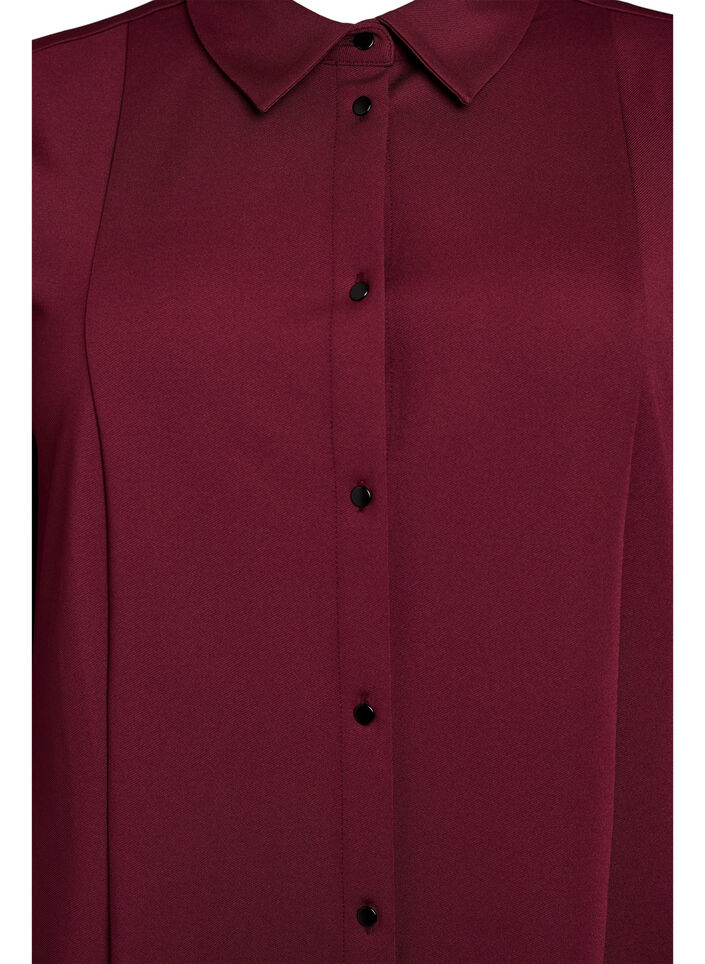 Krótka sukienka koszulowa z rekawami 3/4, Czerwony, Packshot image number 2