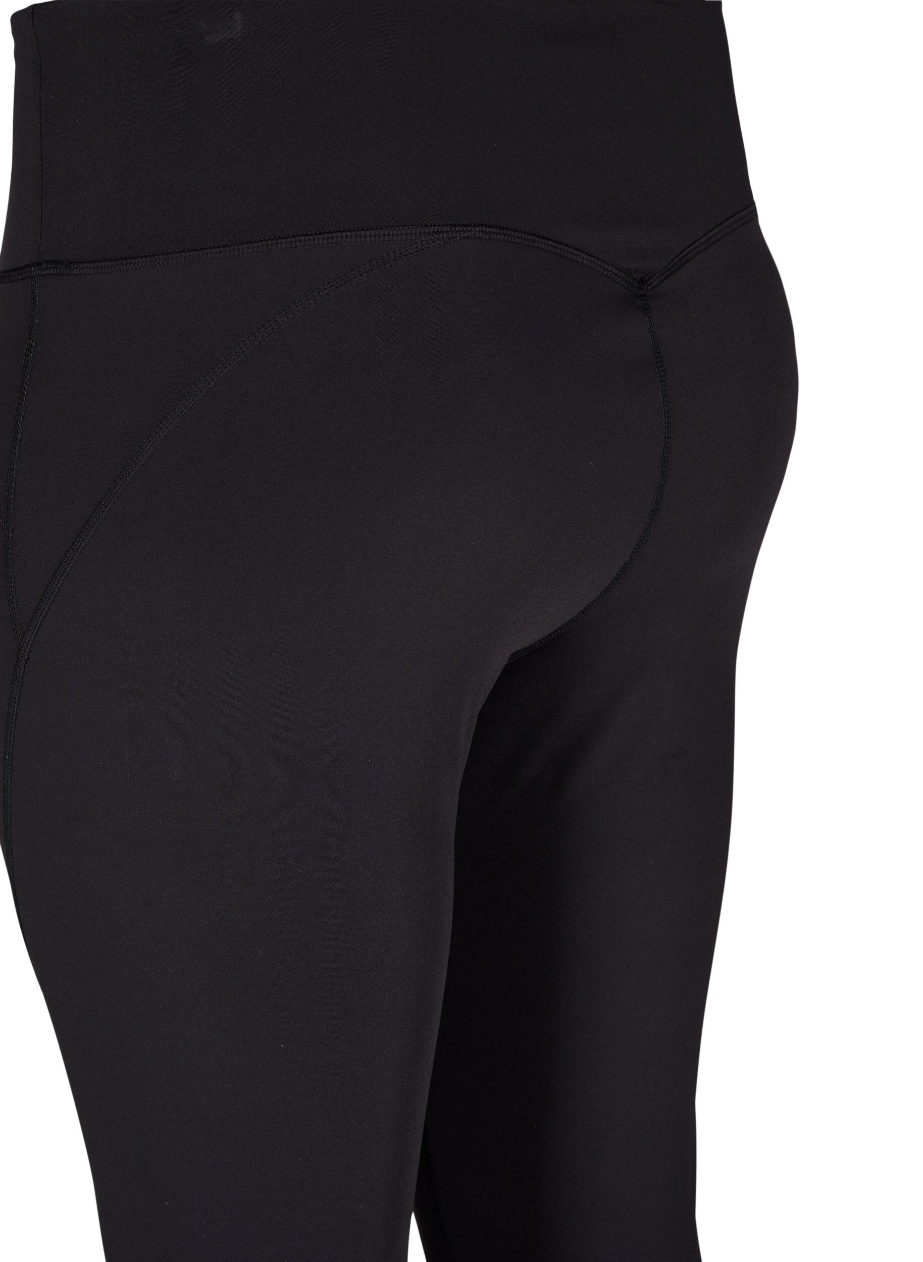 Zizzi CORE, V-SHAPE DEFINE TIGHTS - Kr&oacute;tkie legginsy treningowe, Black, Packshot image number 3