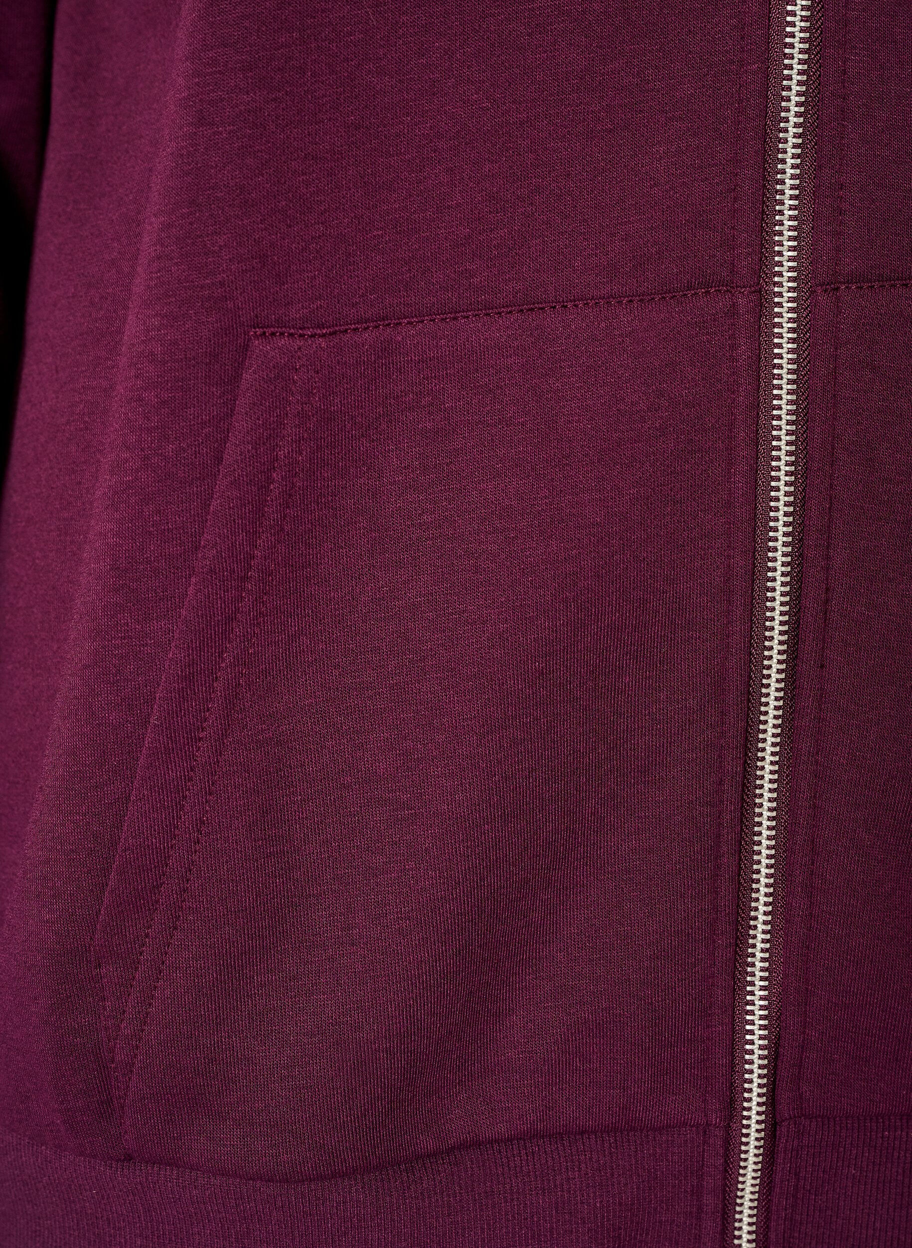 ZizziBluza z kapturem, zamkiem blyskawicznym i kieszeniami, Fioletowy, Packshot image number 3