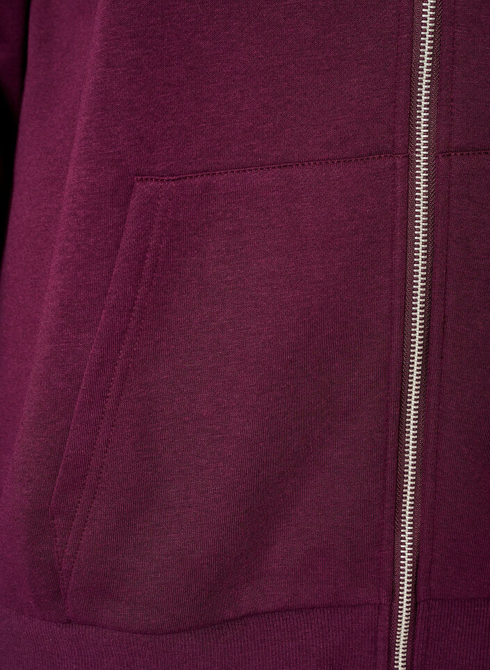 Bluza z kapturem, zamkiem blyskawicznym i kieszeniami, Fioletowy, Packshot image number 3