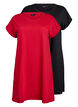 2-pack T-shirt z kr&oacute;tkim rekawem, Czerwony, Packshot image number 0
