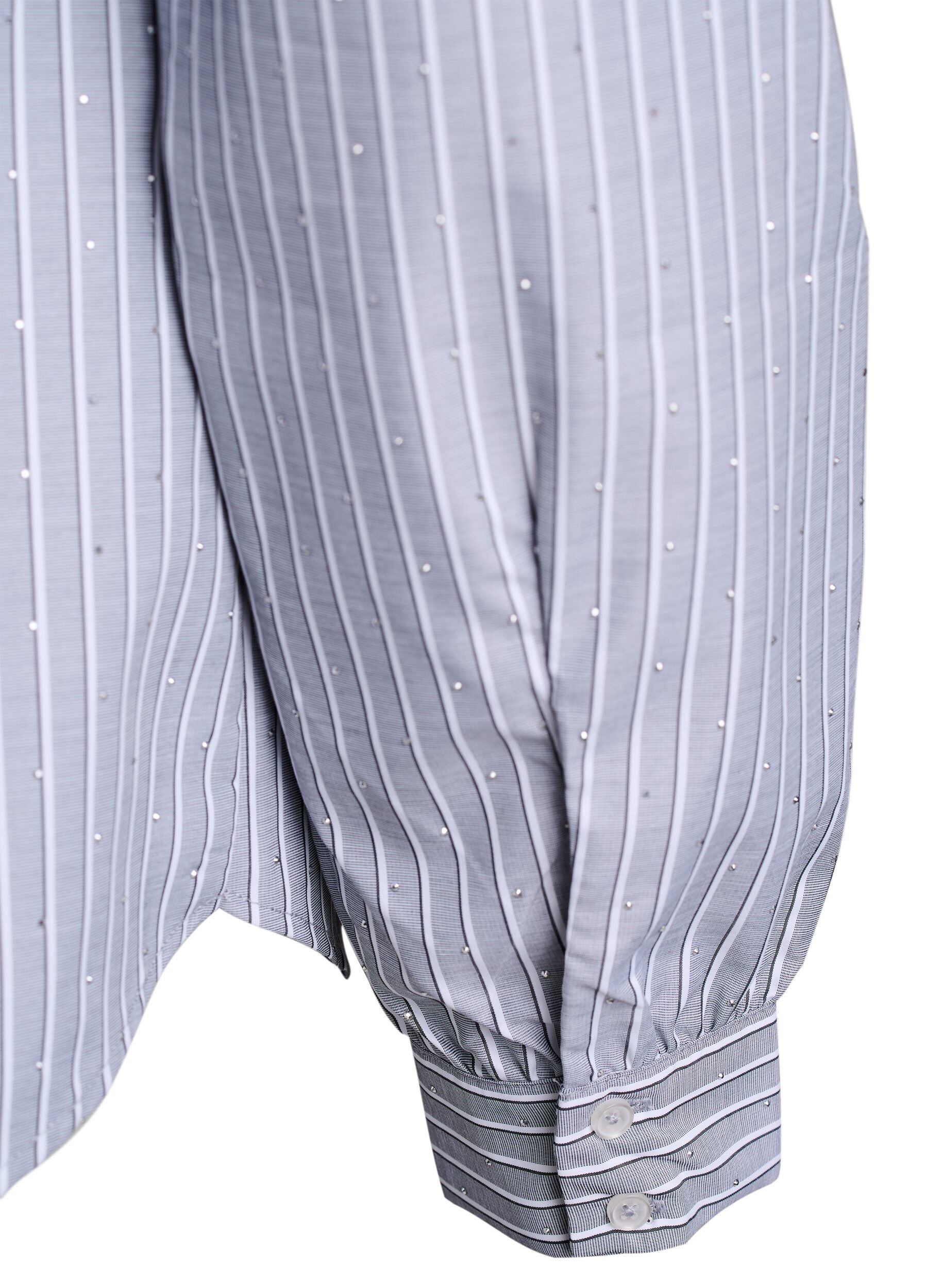 Zizzi Koszula w paski z cwiekami, Czarne, Packshot image number 3