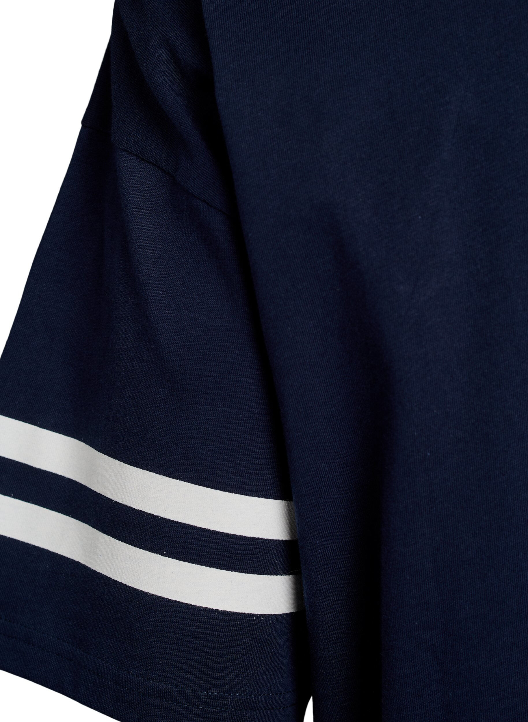 Zizzi Sportowy T-shirt oversize w stylu uniwersyteckim, Niebieskie, Packshot image number 3