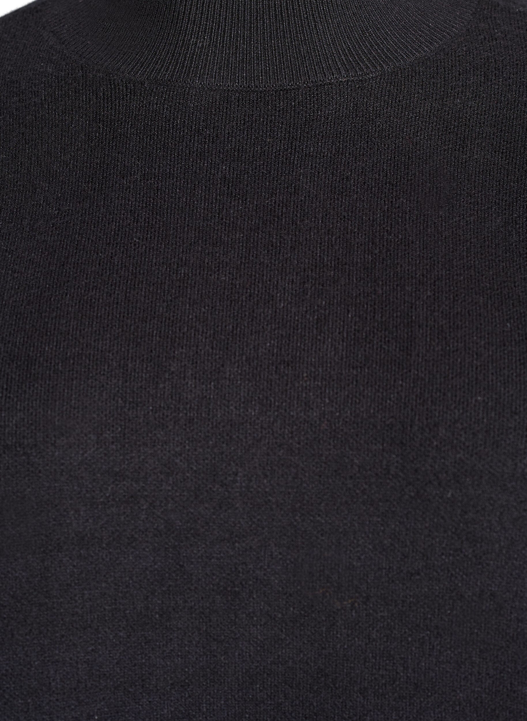 Zizzi Dzianinowa bluzka z wysokim kolnierzem, Czarne, Packshot image number 2