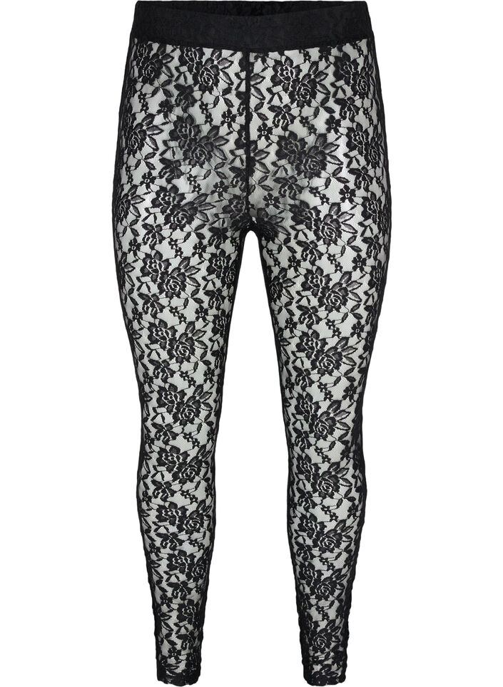 Lace leggings, Black, Packshot image number 0