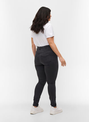 Bardzo waskie jeansy Amy z wysokim stanem, Grey Denim, Model image number 1