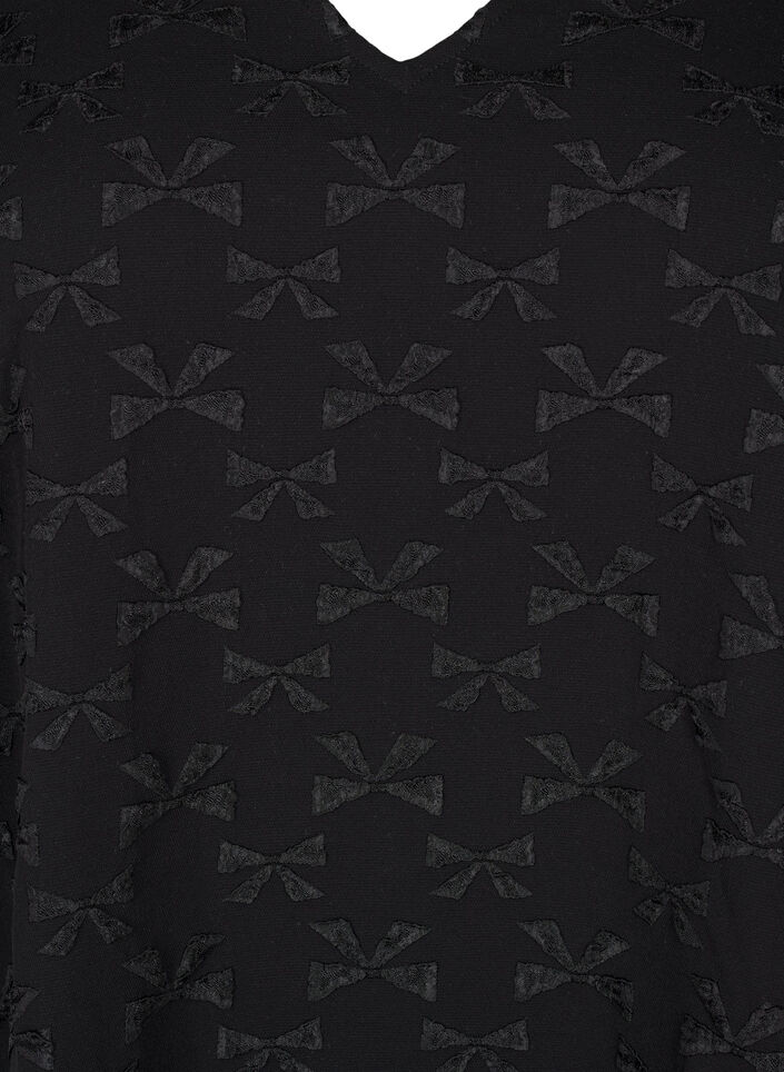 Krótka zakardowa sukienka z kokardkami, Black W. Bow, Packshot image number 2