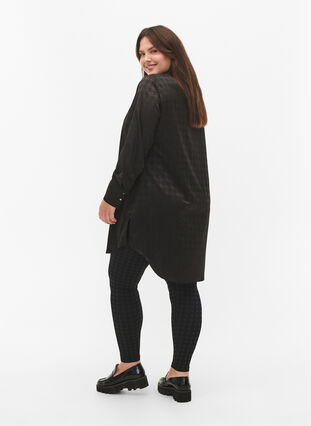  Bezszwowe legginsy w pepitke, Black w. Dark Grey, Model image number 1