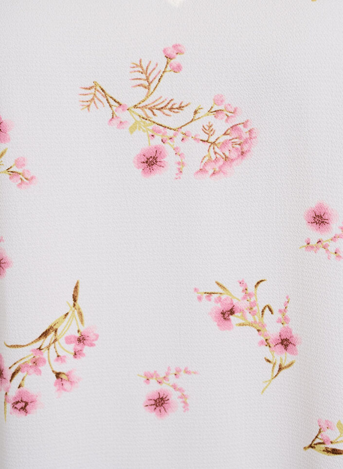 Wzorzysty top z dekoltem w serek, Biały, Packshot image number 2