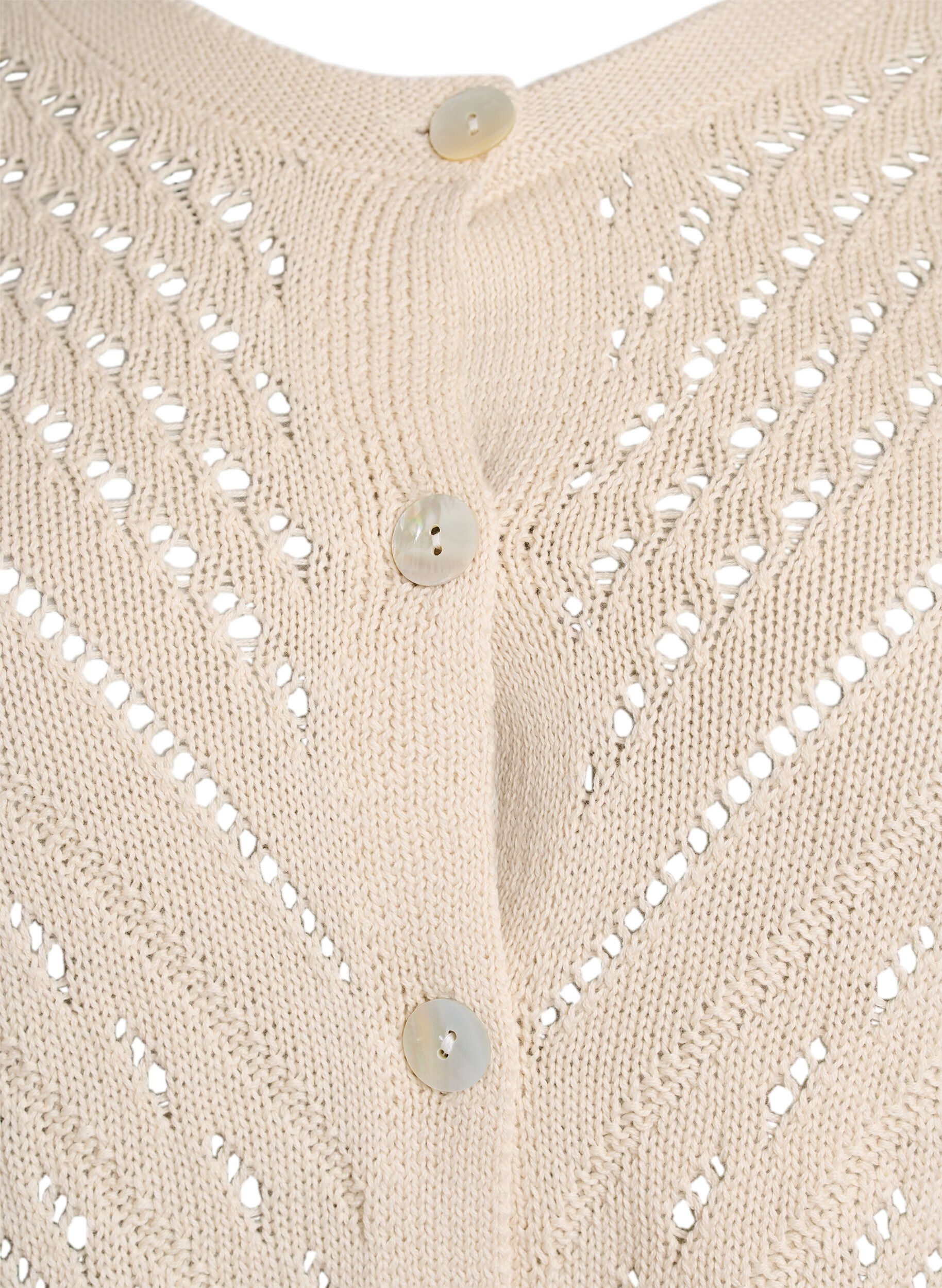 Zizzi Kr&oacute;tki dzianinowy kardigan z oczkami, Sandshell, Packshot image number 2