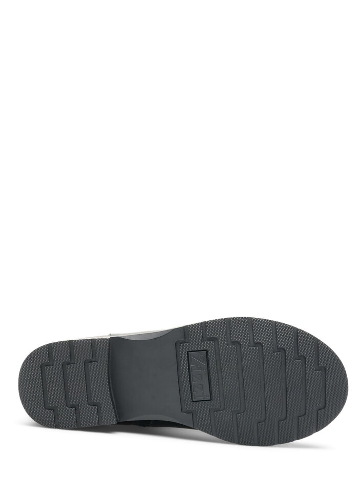 Recznie robione buty Chelsea ze sk&oacute;ry z elastycznym panelem, Czarne, Packshot image number 3