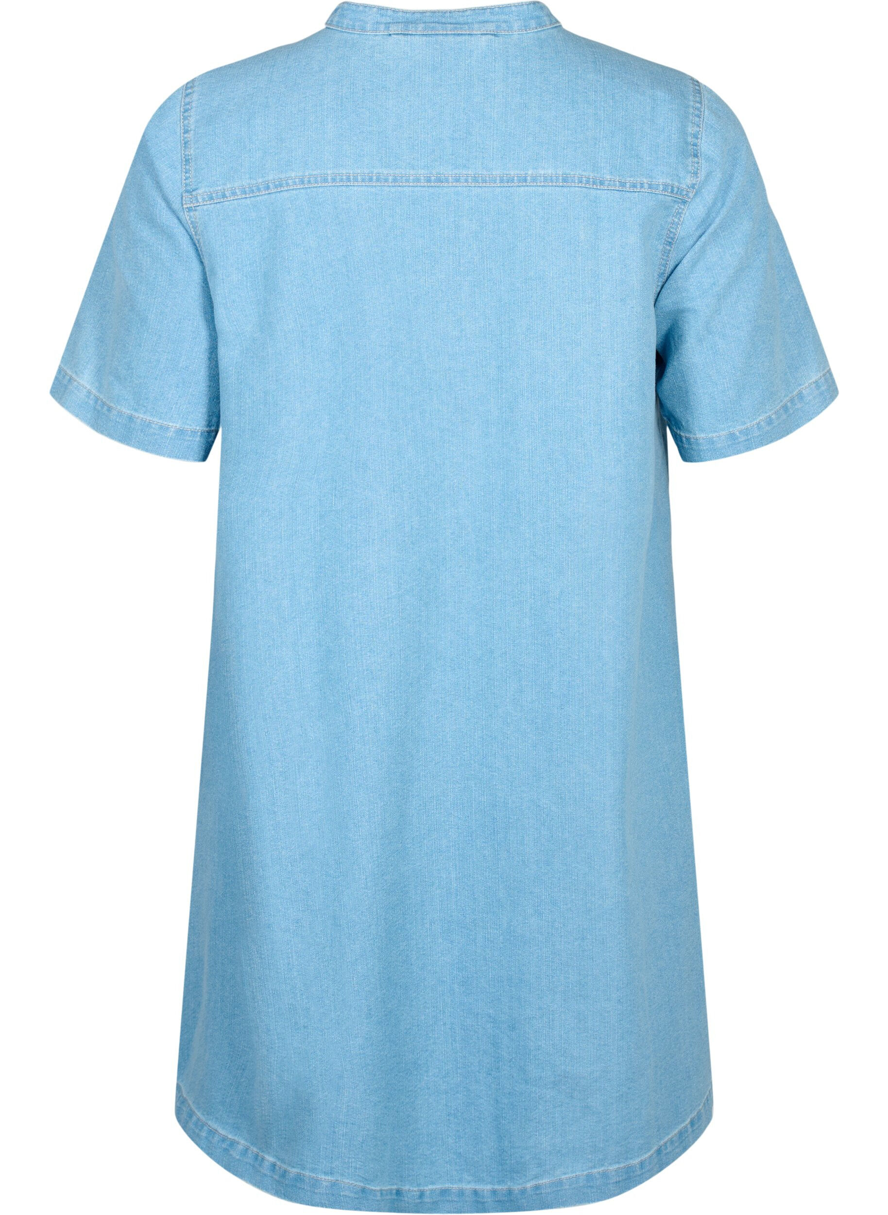 ZizziTrapezowa sukienka dzinsowa z kr&oacute;tkimi rekawami, Light blue denim, Packshot image number 1