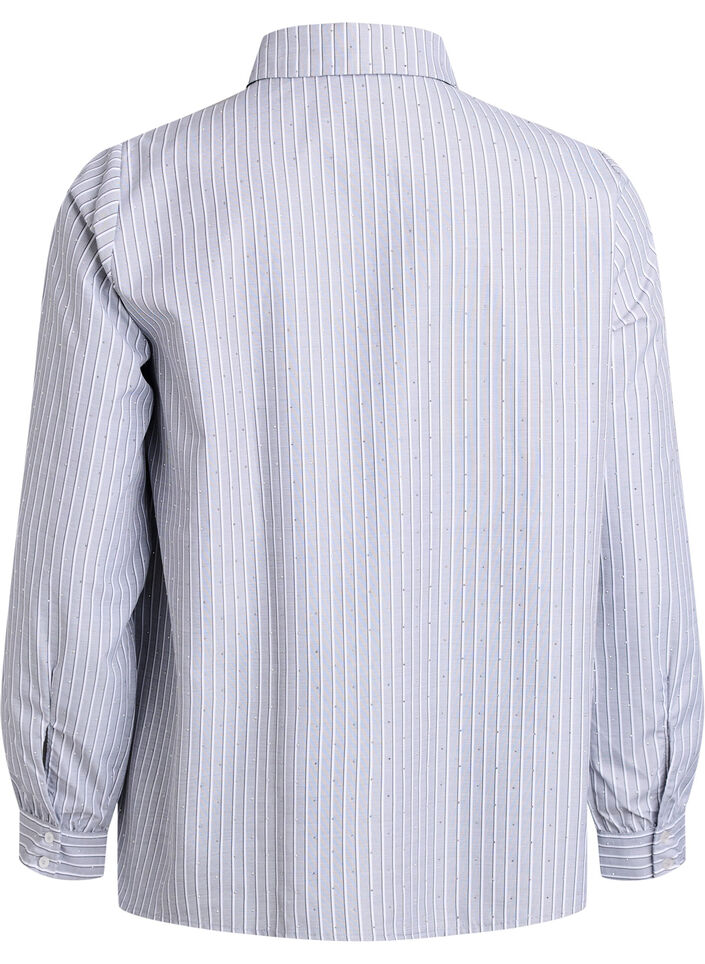 Koszula w paski z cwiekami, Czarne, Packshot image number 1