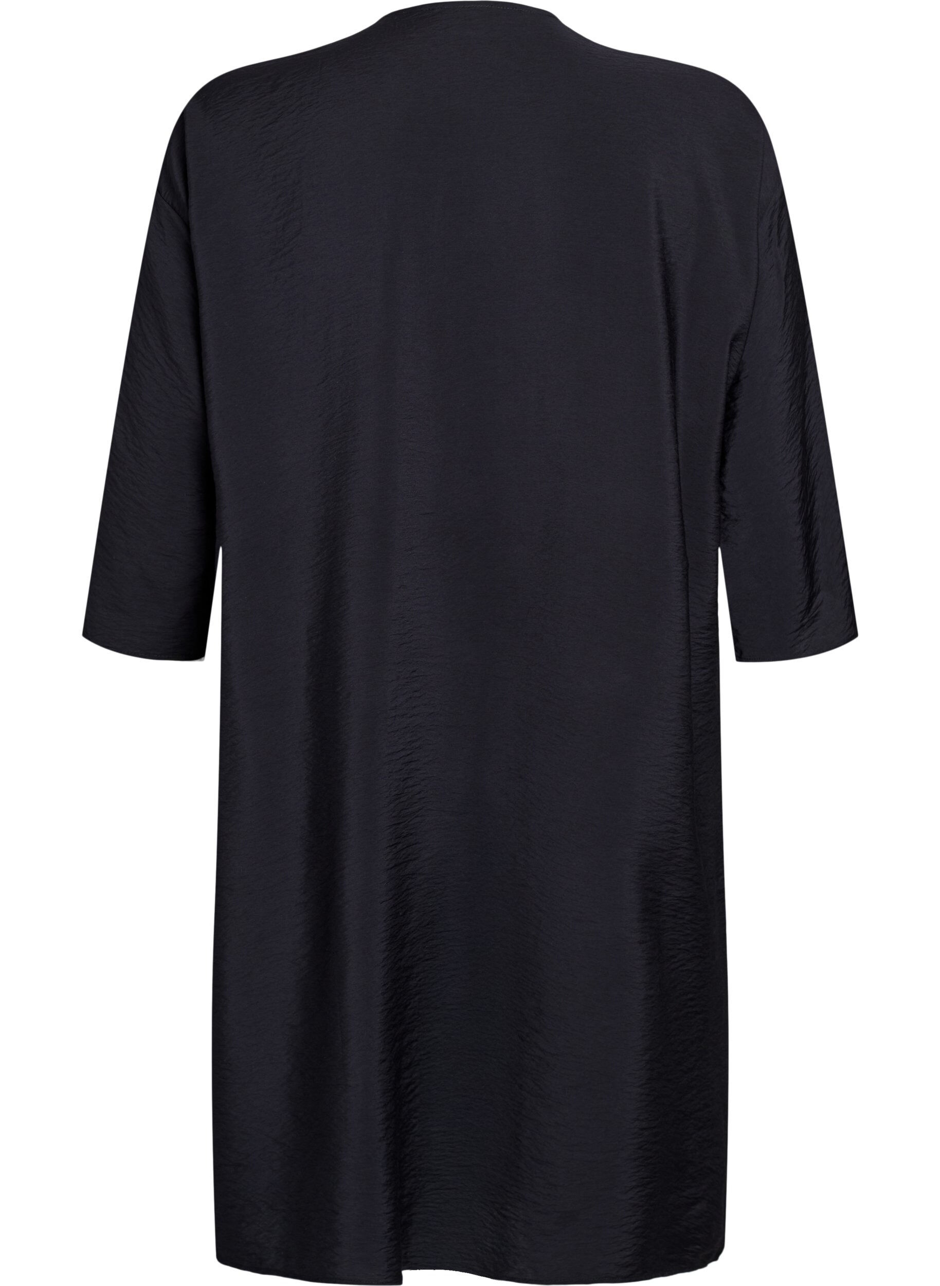 Zizzi Kimono z wiskozy z rekawami 3/4, Czarne, Packshot image number 1