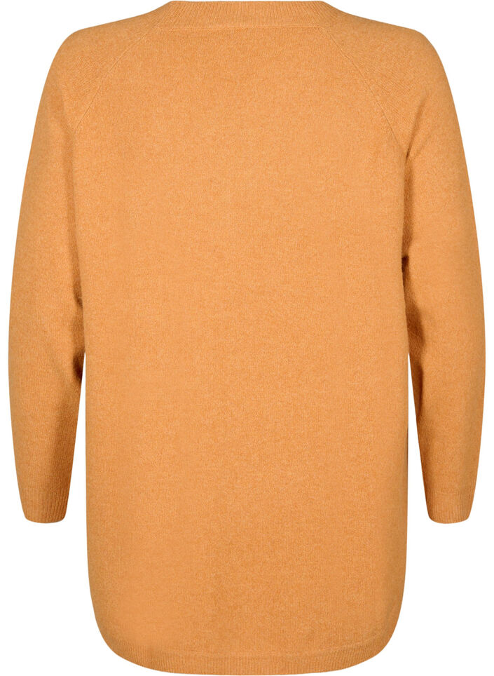 Dzianinowa bluzka z koralikami, Yam White Mel., Packshot image number 1