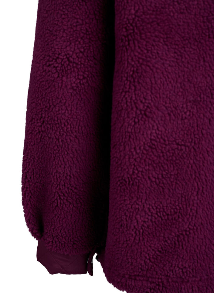 Kurtka polarowa z pikowanymi detalami, Czerwony, Packshot image number 3