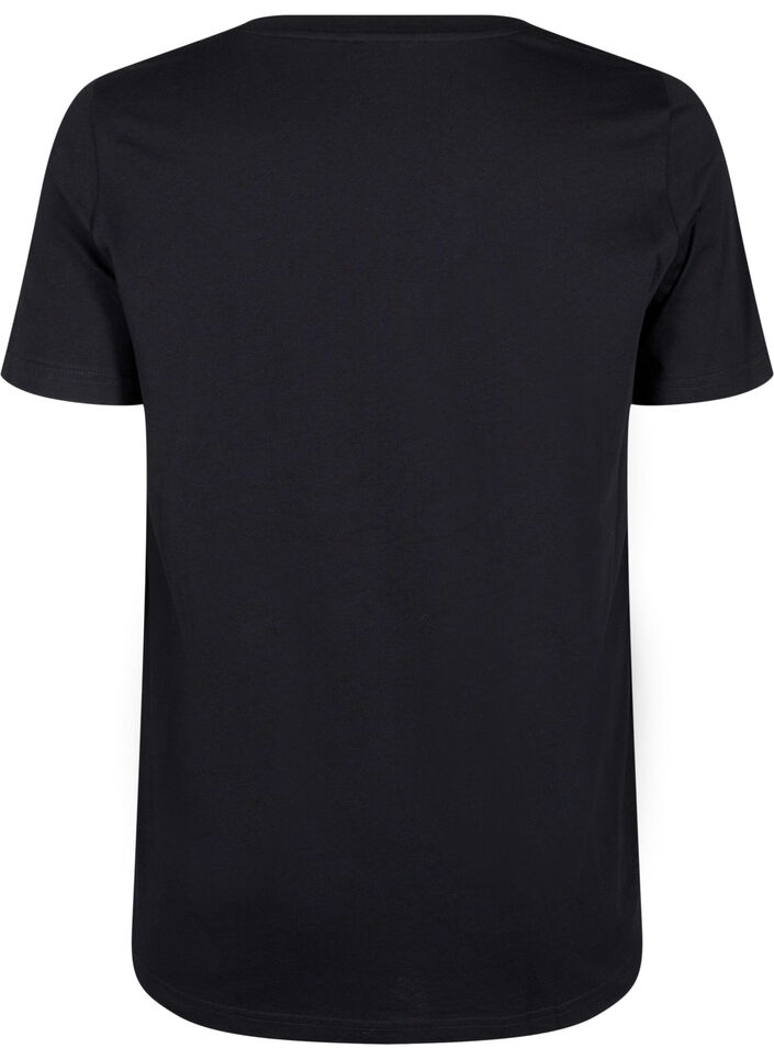 Bawelniana koszulka z nadrukiem, Black w. Silverlion, Packshot image number 1