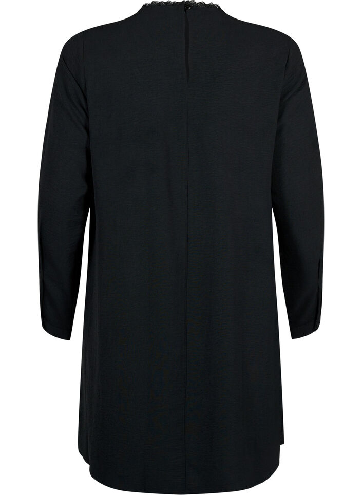 Sukienka z koronkowymi detalami, Black, Packshot image number 1