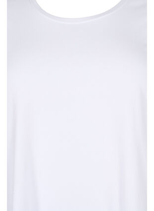 Bawelniana koszulka typu basic z rekawami 3/4, Bright White, Packshot image number 2