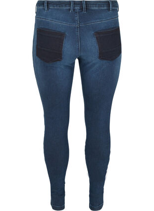 Bardzo obcisle jeansy Amy z wysokim stanem, Dark blue, Packshot image number 1