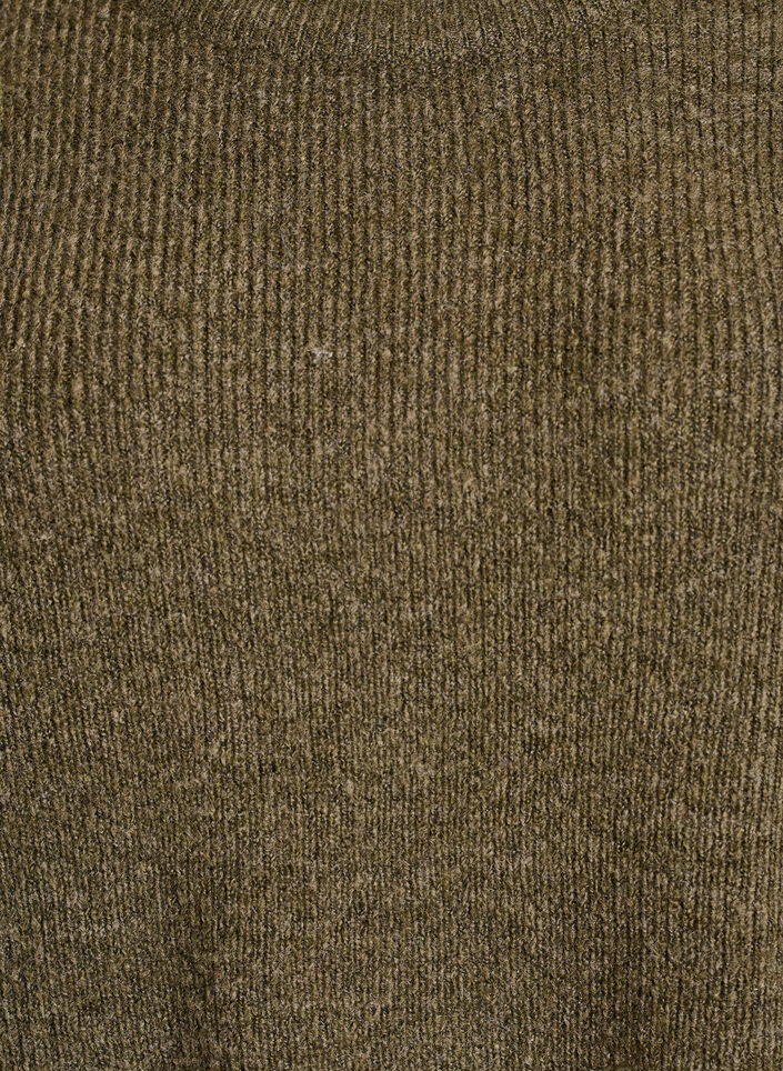 Melanzowa dzianinowa bluzka z okraglym dekoltem, Zielony, Packshot image number 2