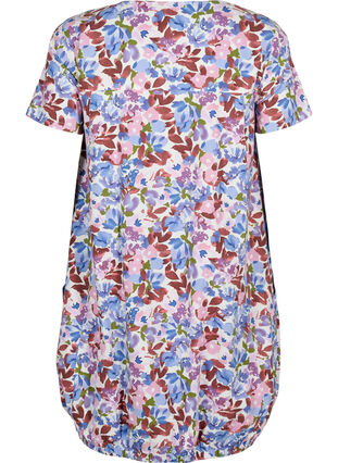 Bawelniana sukienka z nadrukiem i krótkimi rekawami, Cloud D. Flower AOP, Packshot image number 1