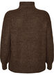 Sweter z wysokim kolnierzem i zamkiem blyskawicznym, Brązowy, Packshot image number 1