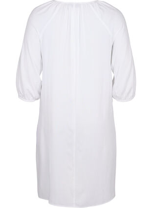 Wiskozowa sukienka z dekoltem w szpic, Bright White, Packshot image number 1