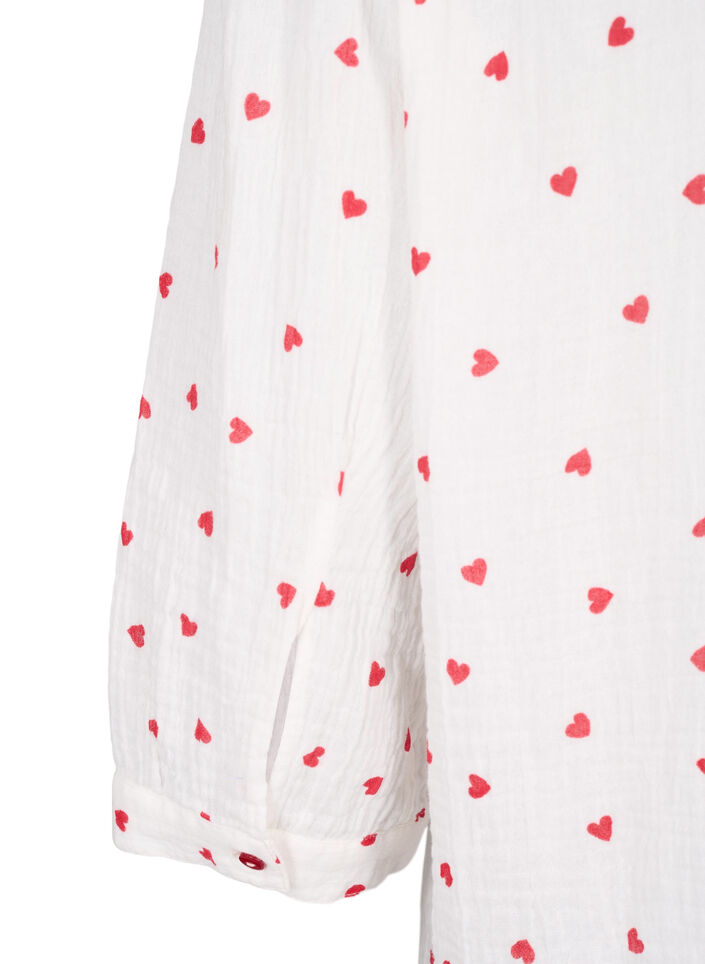 Bluzka koszulowa z rekawem 3/4, Biały, Packshot image number 3