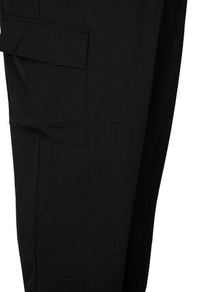 Jednolite spodnie bojówki z duzymi kieszeniami, Black, Packshot image number 3