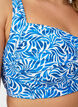 Bikinikowy top z wysci&oacute;lka i nadrukiem, Niebieskie, Model image number 3